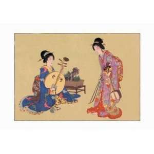   By Buyenlarge Geisha Musicians 28x42 Giclee on Canvas