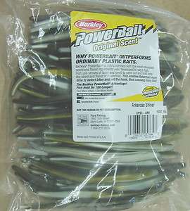 Berkley Arkansas Shiner 6 Power Slug Bass plastic worms 100 bulk bag 