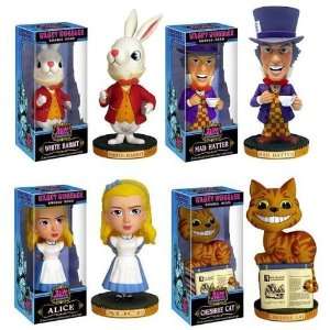   Wobbler Set Alice, Cheshire Cat, Mad Hatter & Rabbit Toys & Games
