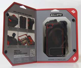 New Retail Ballistic iphone 4 4S HARD CORE HC rugged red black case 