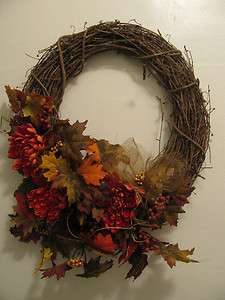 Wreath Fall Holiday Autumn Thanksgiving Decorative Designer Indoor 