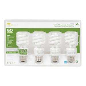 Ecosmart 40 Watt Soft White Compact Fluorescent 4 Pack, Lasts 9 Years 