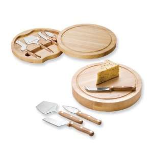  White Teak Circular Cheese Cutting Board Jewelry