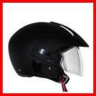Open Face Helmet Motorcycle Scooter DOT Rubber Black with Flip Face 