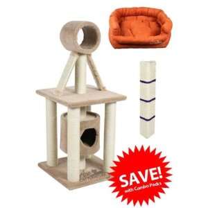   Cat Tree with Ultra Plush Pet Bed & Hanging Scratcher