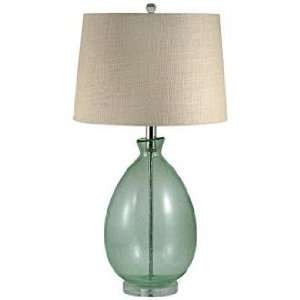  Light Green Seeded Glass Table Lamp