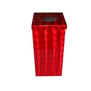   Theme Tables 730A0006 32 Gallon Aluminum Waste Can, Red Translucent