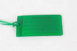 NWOT French Connection Clear Plastic Green Luggage Tag  