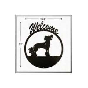  Chinese Crested Welcome Sign Patio, Lawn & Garden