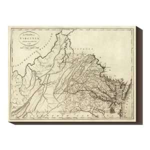  Canvas Wrapped State of Virginia 1796 