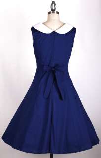 50s Vintage Navy Blue PLUSSIZE 3X Sailor Dress Rockabilly Retro Pinup 