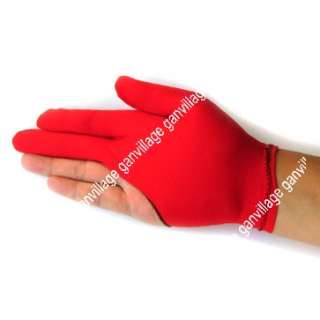 New Cue Billiard Pool Shooters 3 Fingers Gloves Red  