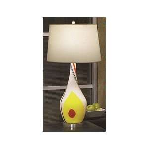  Elanora Yellow White Art Glass Table Lamp