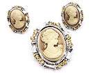Lenox CAMEO Jewelry Necklace Brooch Earrings Sterling  