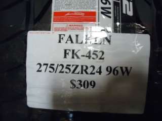 FALKEN FK452 275/25ZR24 96W NEW PAIR OF TIRES  