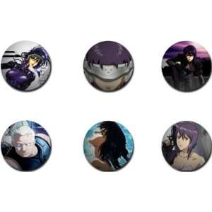  Set of 6 GHOST IN THE SHELL Pinback Buttons 1.25 Pins 