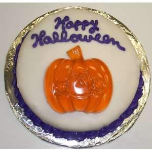 Carrot Decorated Cake Single Layer 8 Round Topped with Gummie Pumpkin 
