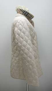 Burberry London Lightweight Quilted Tan Nova Check Plaid Jacket Coat 