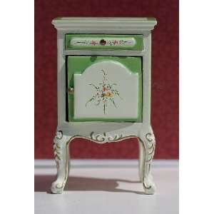   Sale Dollhouse Miniature Green and White Nightstand Toys & Games