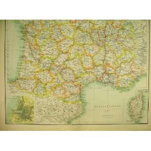    1898 Map France Southern Section Corsica Marseilles