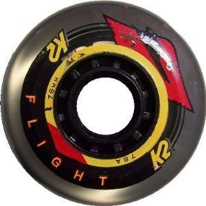   Black 76mm 78a K2 FLIGHT Inline Skate Wheels (8)