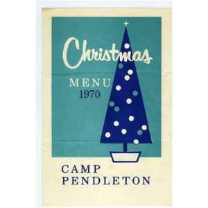  Camp Pendleton Christmas Menu 1970 United States Marine 
