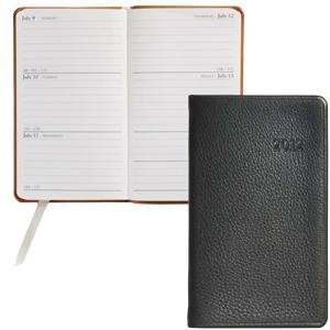  2012 Black 5 Pocket Datebook Diary in Fine Traditional 