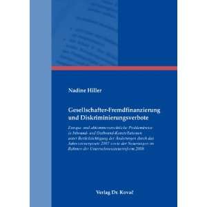   der Unternehmensteuerreform 2008 (9783830033523) Nadine Hiller Books