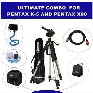   Combo Tripod + Monopod + HDMI Cable + Case Pentax K 5 and Pentax X90