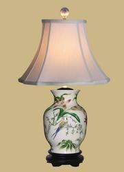 Green Porcelain Ceramic Plant Vase Table Desk Lamp  