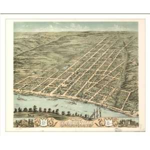  Historic Clarksville, Tennessee, c. 1870 (M) Panoramic Map 