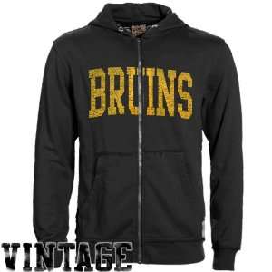  Original Retro Brand Boston Bruins Black Raw Edge Full Zip 