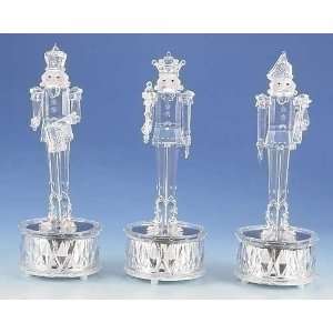  Pack of 3 Icy Crystal Musical Christmas Nutcracker Figures 