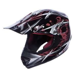  Motorcycle Helmet Off Road Full Face Youth Black Helmet 
