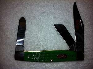 Case Knife Bright Green Stockman Bone Handle 25101 6375 SS  