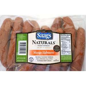 Saags Naturals Chicken Mango Habanero Sausages 3 Lb Pkg  