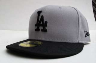 LA Dodgers Grey Black All Sizes Cap Hat by New Era  