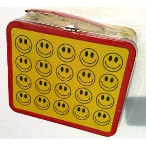 Early 2000s SMILEY FACE Brilliant Yellow & Red Metal Lunchbox (Mint 