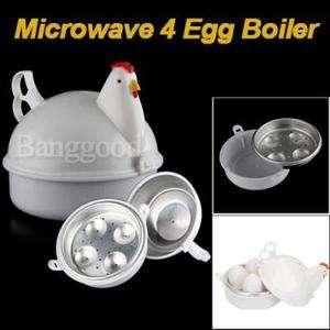 Microwave 4 Eggs Boiler Cooker Poacher Soft Medium & Hard Boiled 