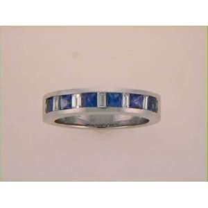  S. Kashi & Sons C3492 SWG Sapphire and Dia White Gold Ring 