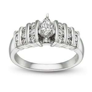 U Two 14K White Gold Ladies Diamond Engagement Ring 1/3ct 