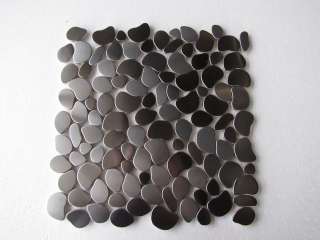 Stainless Steel Mosaic PEBBLE Tiles on Mesh kitchen bathroom  