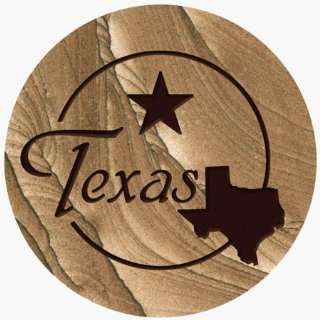 THIRSTYSTONE COASTERS NAME DROPS   CINNABAR ETCHED TEXAS  