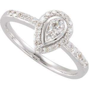  Diamond Ring in 14k White Gold (0.375 Ct. tw.) Jewelry