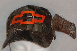 Embroidered Camouflage Florescent Orange CHEVY Ball Cap Trucker Hat 