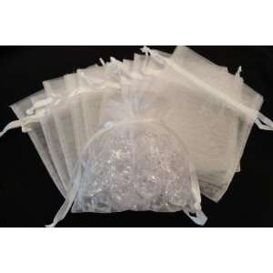  100 White Sheer Organza Gift Bags 4x6 
