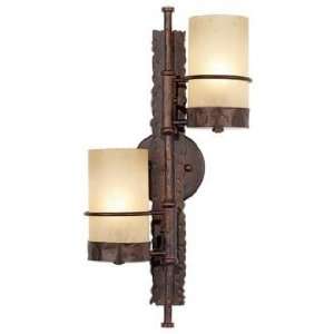  Hammered Iron 22 1/2 High Two Light Wall Sconce