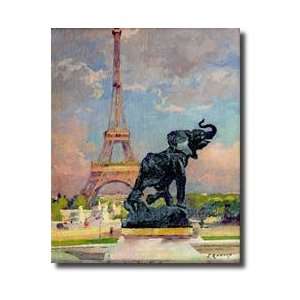  The Eiffel Tower And The Elephant By Fremiet Giclee Print 