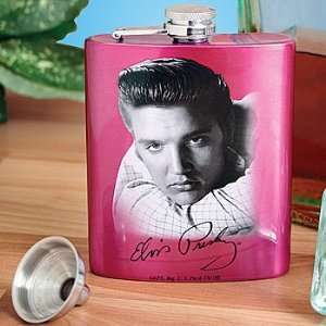  Elvis Presley Pink Flask   Curved Stainless Steel with 