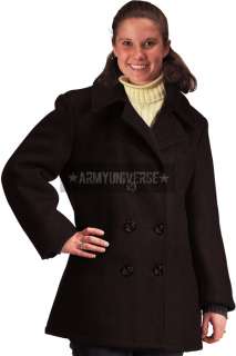 Black US Navy Type Pea Coat (Womens)  